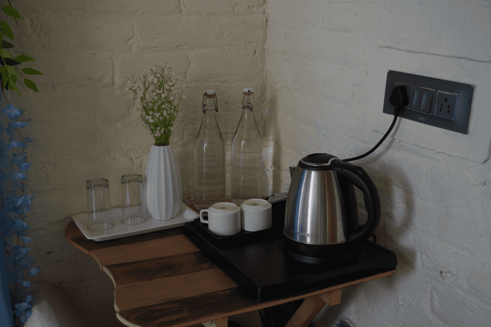 Tea and coffee station with an electric kettle